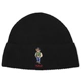Krone: 20 cm POLO RALPH LAUREN Herren Signature Heritage Bear Beanie, Polo Schwarz, Einheitsgröße
