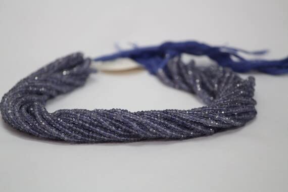 Iolite rondelle facettée 3.5-4mm LKBEADS pierres naturelles sans ternissement