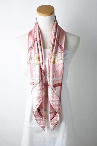 corciova 35x35 Satin Hair Scarf - Premium Head Wrap for Curly Hair & Night Protection, Reversible Hijab Fashion Accessory (Pale Pink)4