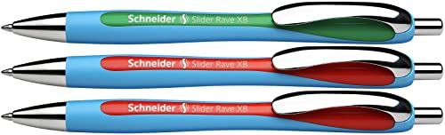 Schneider 132597 Slider Rave XB Lehrer Korrekturset (3er Set Kugelschreiber 2x rot 1x grün Strichbreite XB)