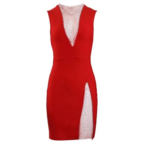 Robe de soirée pour femmes moulante : mini-jupe sans manches coupe ajustée