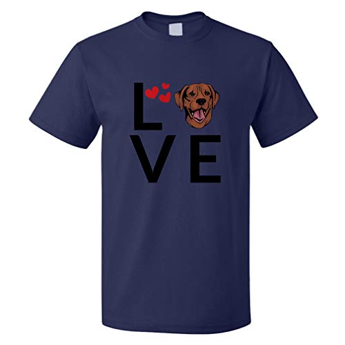Custom Funny Graphic T Shirts for Men Love Hearts Plott Hound Dog Cotton Top Navy Design Only Large
