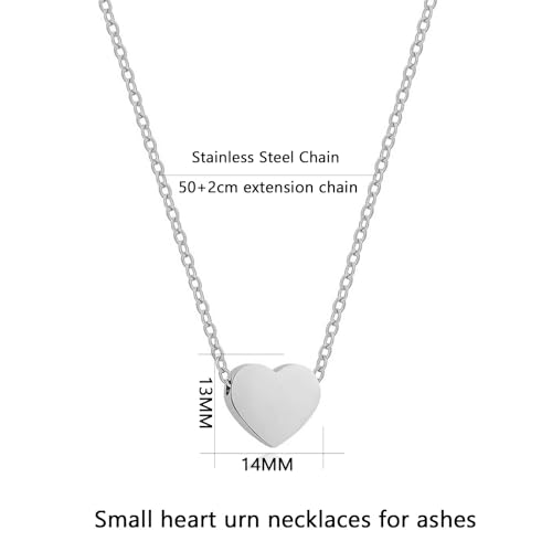 Small Heart Urn Necklaces for Ashes for Women Men Cremation Jewelry Memorial Keepsake Pendant Stainless Steel Urn Locket for Human Ashes Holder2