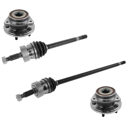 TRQ Front CV Axle Assemblies Wheel Bearing and Hub Assemblies 4 Piece Compatible with 1993-1998 Jeep Grand Cherokee