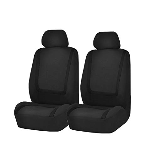 GODGETS Juego de Fundas para Asientos de Coche, Fundas Frontales y Traseras con Reposacabezas, Universales,Todo En Negro,2 * Asiento Delantero