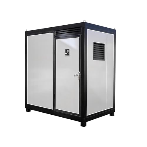 Image of Portable Toilet Cabin, Outdoor Shower Room with Adjustable Shower Head, Sink, Lights and Ventilation Fan, Mobile Restroom for Construction Sites, Camping, Events and Remote Locations