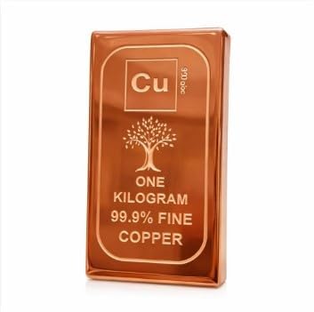 Image of 1kg Pure Copper Biscuit Bar - 999 Fine Copper Ingot Bar for Investment, Vastu & Industrial Use (99.9% Purity)