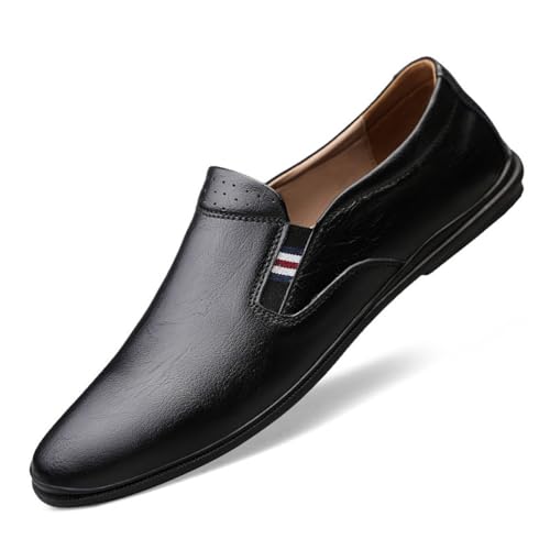 YYSPR Men's Casual Genuine Leather Slip On Penny Loafer Flats Soft Driving Walking Dress Shoes