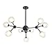 MQJ Sputnik Landelier, Vintage Enlight Pendant La Lumière Pour Chambre Salon Salon Salle À Manger Maisons Plafonnier Lampes de Luminaires Industrielle Fourniture de Lumière,Noir,9 Têtes