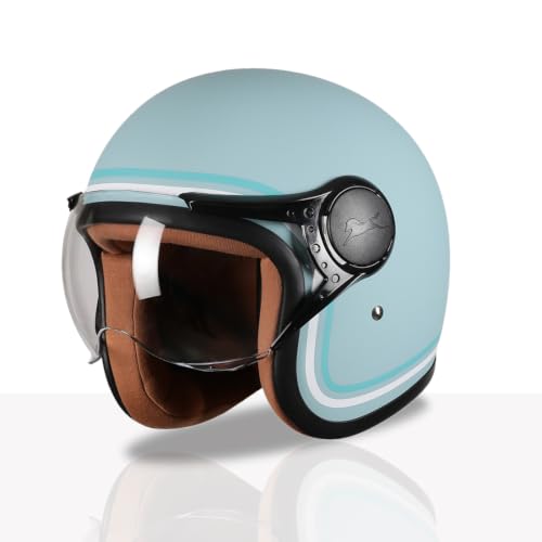 Image of TVS MissFit Women's Open Face Helmet | Lightweight Shell | Pastel Colors Designed Exclusively for Women | Extreme Comfort Fit for Girls | Clear Visor | DOT & ISI Certified