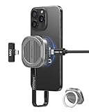 GEWOKLIY Magnetic M.2 2230 NVMe SSD Enclosure, Potable NVMe 2230 Enclosure SSD for iPhone16 Pro ProRes, Aluminum Case with 100W PD Charge, USB C 3.2 Gen2 10Gbps up to 2TB, M & B+M Key (CMC02-Pro)