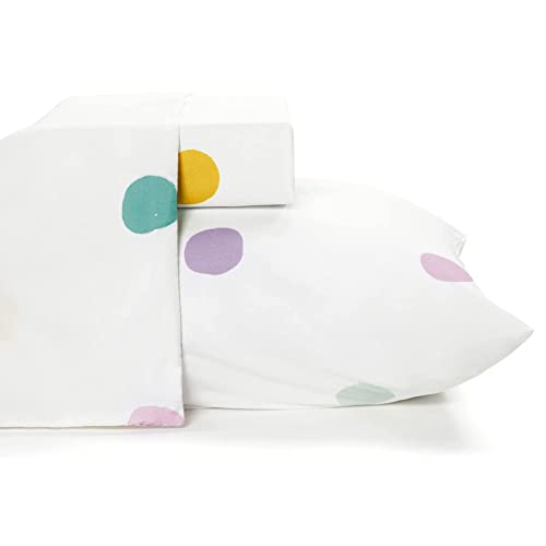 Where The Polka Dots Roam Microfiber Twin Sheets Set – Colorful Polka Dot, Stain- & Wrinkle-Resistant, Cooling Sheets For Twin Bed – Soft 90 Gsm Flat & Fitted Microfiber Sheets With 1 Pillow Case #TOP20