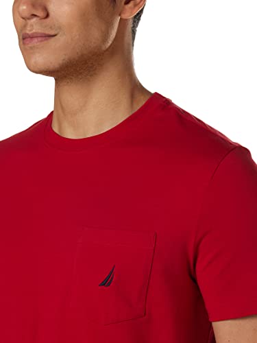 Nautica Men's Big & Tall Solid Crew Neck Short-Sleeve Pocket T-Shirt, Red, 5XLT Tall2