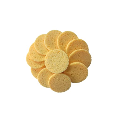 ULTECHNOVO 20 piezas Almohadillas Faciales Redondas de Algodón Esponjas Comprimidas para Desmaquillar y Limpiar Suaves y Delicadas para Piel Sensible Tono Piel Natural