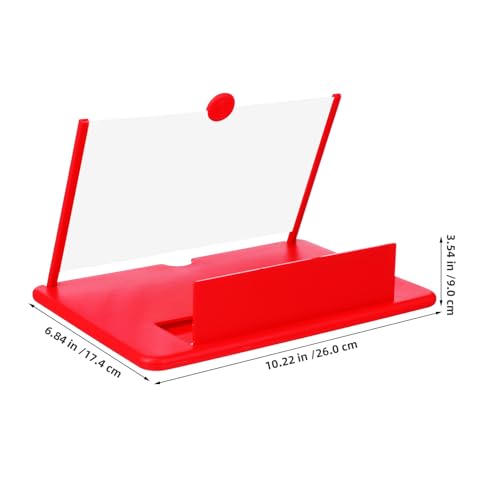 Amplificador de pantalla para móvil rojo de ABS compacto para videojuegos y textos 2