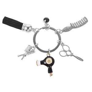 EXAOMBLE Friseur Schlüsselanhänger-Karabiner mit Charms