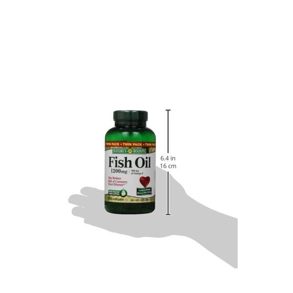Nature's Bounty Fish Oil 1200 mg, Twin Pack, Supports Heart Health With Omega 3 EPA & DHA, 360 Rapid Release Softgels