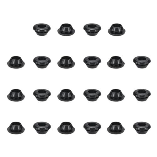 Anillos de goma de silicona negros PATIKIL pasacables de 10mm y tapón de goma para cableado 22 unidades