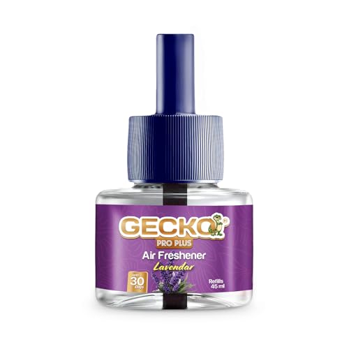 Image of Gecko Pro Nights Plug-In Room Freshener Kit with Levender Fragrance | Floral Air Freshener for Home, Bedroom, Bathroom, Office & Living Spaces | 3 Refills (45 ml Each) + 1 Machine