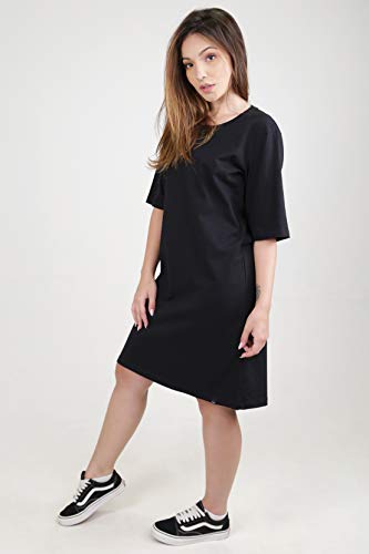 Vestido Feminino Tshirt Oversized 100% Algodão Vestidinho (Preto, M)