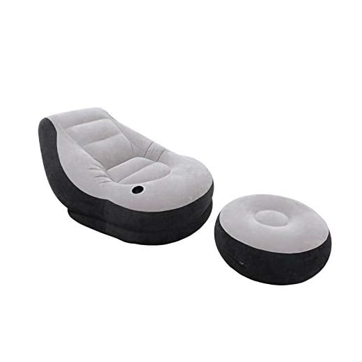 Intex 120V AC Electric Air Pump & Inflatable Ultra Lounge Chair and Ottoman Set