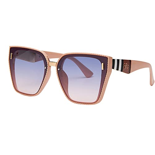Lunettes de soleil carrées dégradées pour femme grand cadre rétro UV400 style miroir modèle 191bige