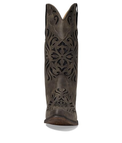 Image of ROPER Womens Riley Glitz Glitter Underlay Snip Toe Casual Boots Mid Calf Low Heel 1-2 inch - Off White