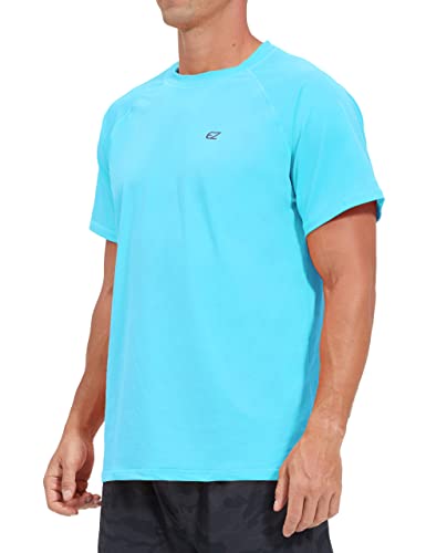 Image of Men's Swim Shirts Rash Guard UPF 50+ UV Sun Protection T-Shirt Quick Dry Fishing Beach T Shirts | Quick Dry Cooling Fabric with UPF 50+ Blocks 98% UV Rays. Anti-chafing Flatlock Seams Ensure Comfort for Beach and Fishing