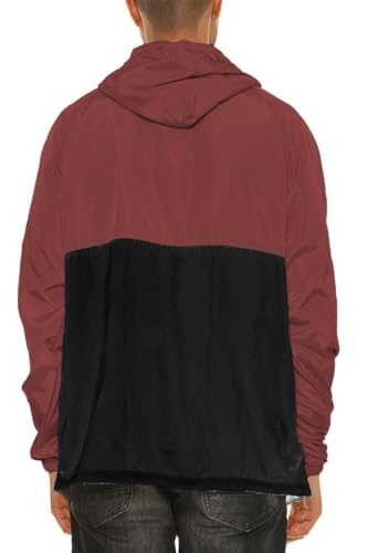 Image of WEIV GEAR Men's Full Zip Hooded Lightweight Windbreaker Anorak Jacket