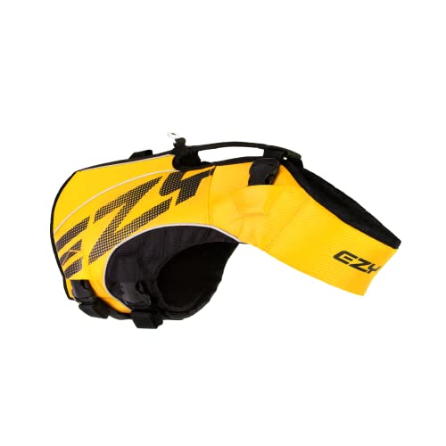 EZYDOG X2 Boost Schwimmweste | Bootfahren, hundefreundlich, Paddelbrett, überlegener Auftrieb, Rettungsgriff, Rettungsweste (Medium, Gelb)