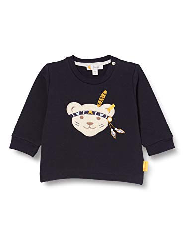 Preisvergleich Produktbild Steiff Baby-Jungen mit süßer Teddybärapplikation Sweatshirt, Navy, 086
