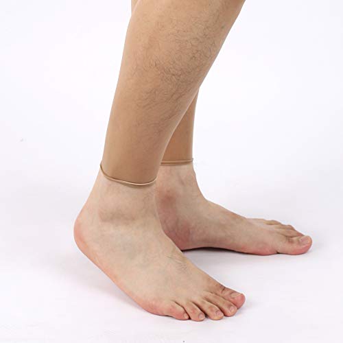 leesuo Men's Plus Size 8D Oil Shiny Glossy Footless Pantyhose Nylon Sheer Tights Silky Stockings with Sheath Open4