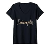 donna indianapolis indiana vintage design elegante maglietta con collo a v