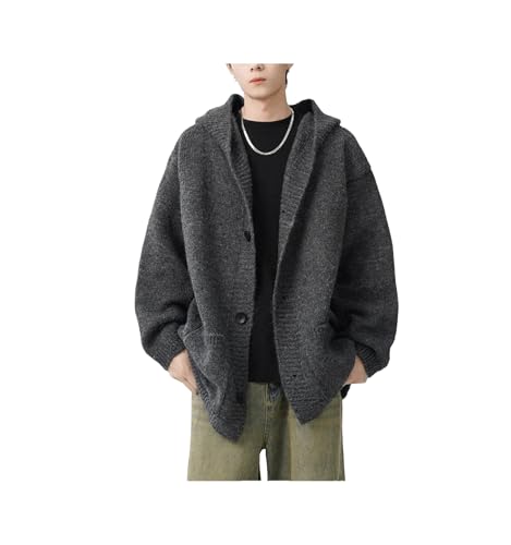 Spring Woollen Knitted Cardigan Hooded Sweater