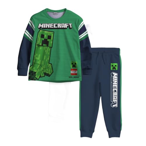 Minecraft Conjunto de 2 peças de jérsei Creeper para meninos, camiseta de malha ativa de manga compr