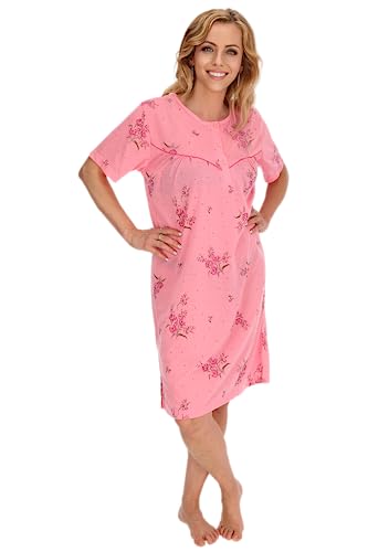 Schuerzenfabrik - Nachthemd für Damen Kurzarm Damennachthemd Nachthemden Damen kurzärmlig Größe L / 44 rosa