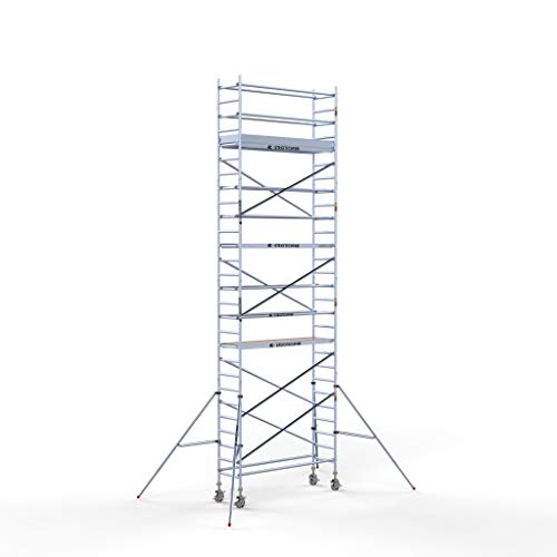 AC Steigtechnik Rollgerüst PRO-S 250 | bis 9 m Arbeitshöhe | erweiterbar | Wandstand | 2,50 m Plattform mit Luke | TÜV/GS | Rollrüstung | Zimmerfahrgerüst | Gerüst | Zimmergerüst Cover