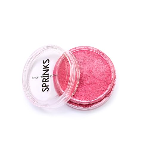 Sprinks Edible Lustre Dust Powder - 10ml Edible Glitter | Food Colour Dust | Cake Decorating Powder | Edible Shimmer for Cakes | Lustre Dust for Fondant | Metallic Food Glitter | Bubble Pink