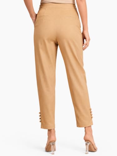 Image of Yash Gallery Women's Regular Fit Mid Rise Solid Lycra Trouser Regular Pants