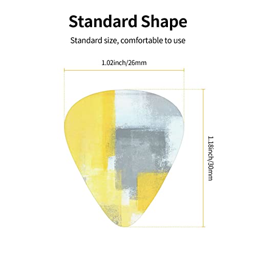 Ensemble de 12 médiators de guitare de peinture d’art abstrait gris et jaune pour guitare acoustique, guitare électrique… - Les Beatles, Paul McCartney, John Lennon, RIngo Starr, George Harrison Ensemble de 12 médiators de guitare de peinture d'art abstrait gris et jaune pour guitare acoustique, guitare électrique… – Image 5
