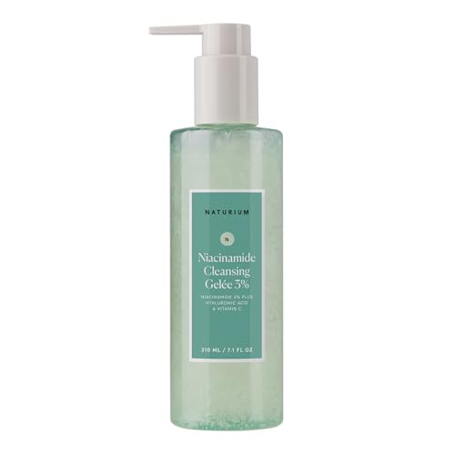 Image of Naturium Niacinamide Cleansing Gelee 3%, 7.1 fl oz | Gentle & Smoothing Face Wash, Unclogs Pores, Makeup Remover, with Hyaluronic Acid & Vitamin C, for Soft Skin & Even Texture