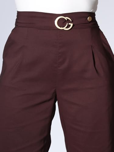 Image of Leriya Fashion Women's Ankle Fit High Rise Trousers High-Waisted Pant| Korean Trousers