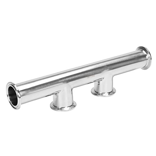 Colector de acero inoxidable de 3,8 cm DERNORD con 2 puertos Tri Clamp para tuberías industriales 2