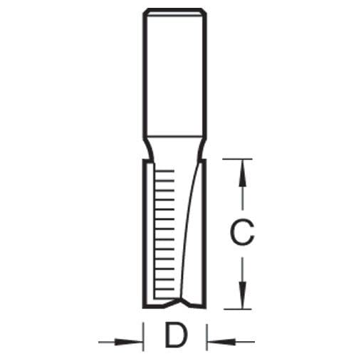 Trend CraftPro Straight Two Flute Router Cutter Bit, 1/2 Inch Shank, 12.7mm Cut Diameter & 50mm Cut Length - Image 4