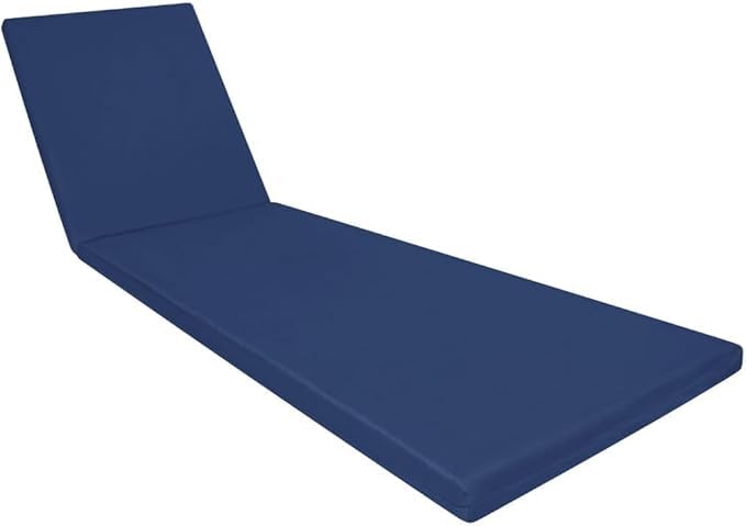 HOMES-LINEN Extra Thick Sun Lounger Cushion Seat Pad – Soft Recliner Chair Cushion for Garden Patio & Deck – Comfortable Outdoor Lounger Mattress Weather Resistant Garden Furniture Cushion (Navy) — image 1