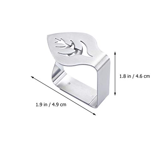 UPKOCH 6Pcs Titulares Forma de Folha de Aço Inoxidável Grampos Clips Toalha De Mesa Toalha de Mesa C