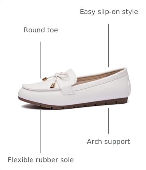 Image of Vespiero Loafers for Women Slip On Flats Comfortable Business Dressy Casual Non Slip Work Walking Office Loafers Shoes