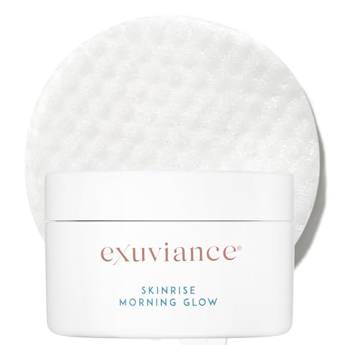 EXUVIANCE SkinRise Morning Glow Anti Aging Facial Toning Pads | Gently Exfoliates and Hydrates Skins Moisture Barrier with PHA/Bionics Green Tea & Cucumber Extract 60 pads
