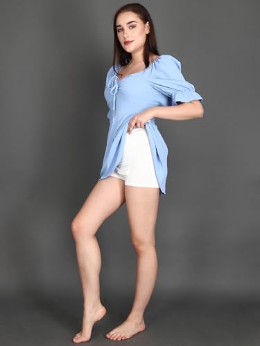 Fshway Double Layer Seamless Safety Shorts for Women | Anti-Chafing Under Skirt Shorts | Comfortable Stretch Innerwear | Smooth Crotch Coverage | Ideal for Dresses White Pack of 1 - Image 8 thumbnail