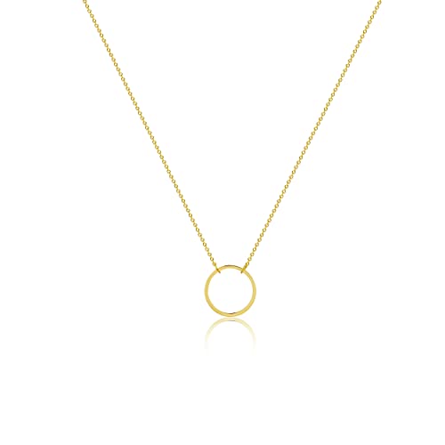 Tasiso Dainty Gold Choker Necklace Simple Necklace For Women Minimalist Circle Chain Necklaces Karma Eternity Open Circle Choker Necklace 15Mm #TOP4